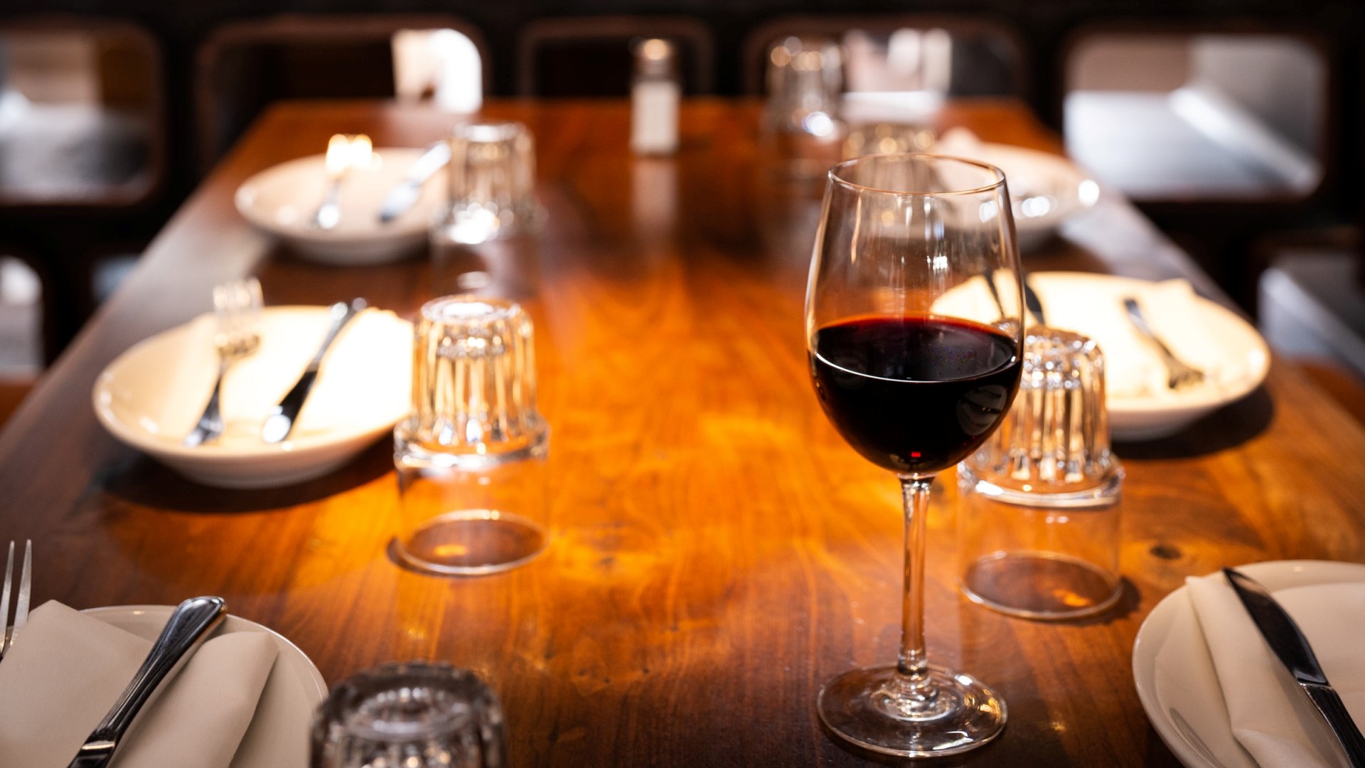 Dining Table with Wine Glass